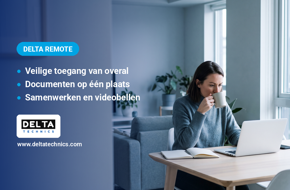 Veilig thuiswerken voor een KMO in Limburg: medewerker werkt van thuis aan een laptop