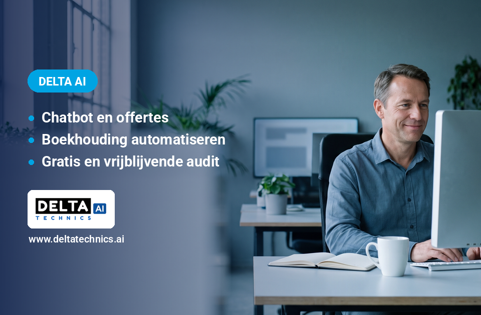 AI voor een KMO in Limburg: zaakvoerder bekijkt geautomatiseerde offertes op zijn scherm