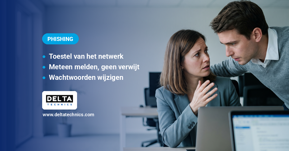 Wat te doen na een phishingmail: medewerker meldt een verdachte e-mail aan een collega